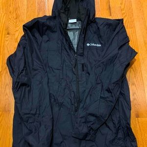 Columbia Black Hooded Rainjacket